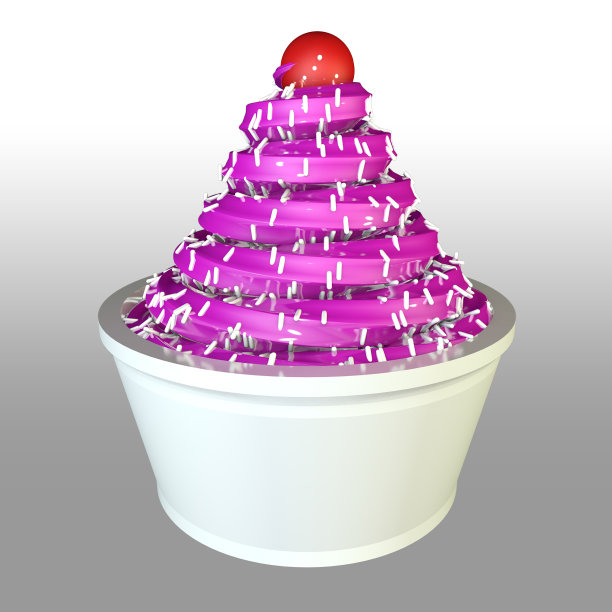 碗装草莓粉冰淇淋图片下载