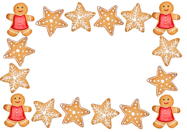 美味的自制圣诞饼干在白色的背景和自由的空间图片下载