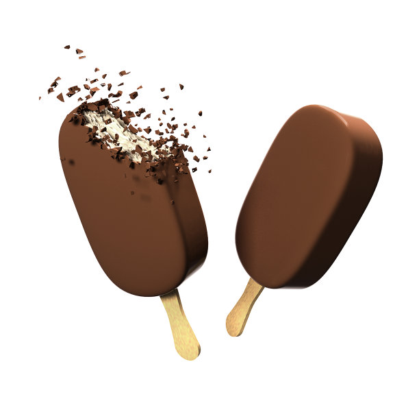 巧克力，两个冰淇淋和碎巧克力图片下载