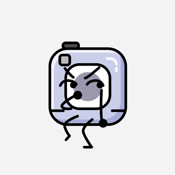 可爱的动作相机吉祥物人物在平图片下载