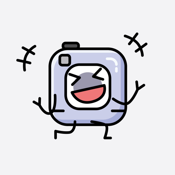 可爱的动作相机吉祥物人物在平图片下载