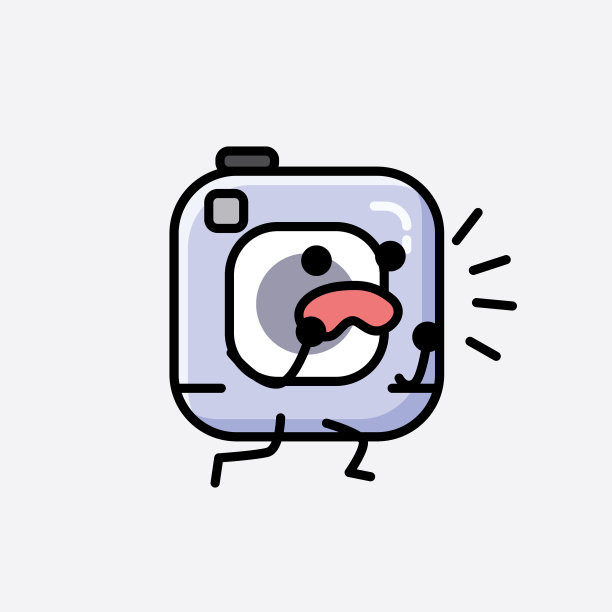 可爱的动作相机吉祥物人物在平图片下载