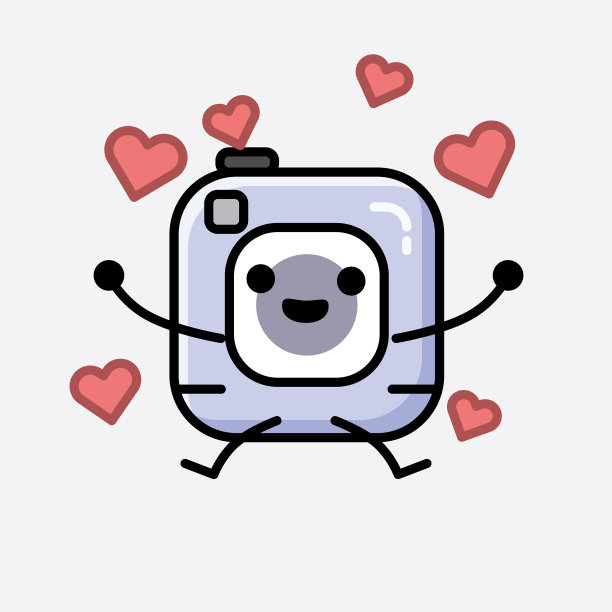 可爱的动作相机吉祥物人物在平图片下载