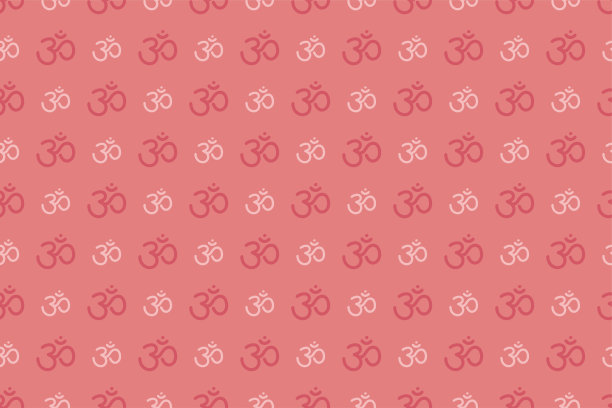 Om符号无缝模式。向量骶图标。冥想线的象征。瑜伽的背景。彩色插图图片下载