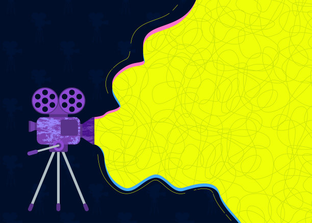 电影时间创意海报模板。平面向量插图。图片下载