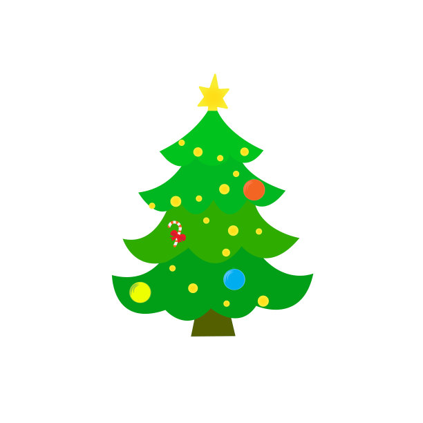 装饰圣诞树。矢量图图片下载