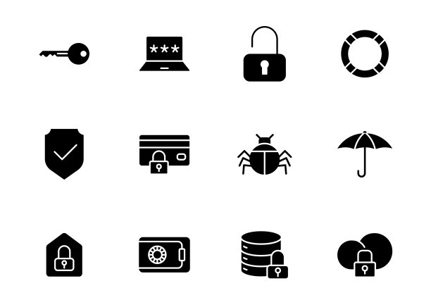 安全剪影向量图标孤立在白色。安全图标设置为web，移动应用程序，UI设计和打印图片下载