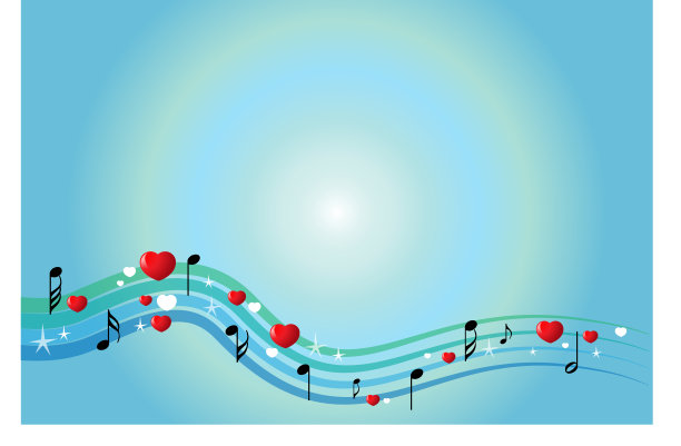矢量音乐和爱情背景图片下载