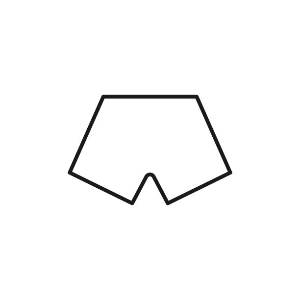 游泳短裤轮廓矢量图标。细线黑色游泳短裤图标，平面矢量简单元素插图从可编辑的衣服。图片下载