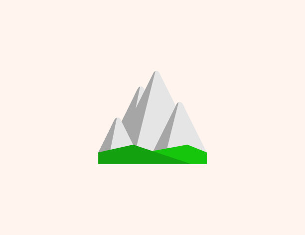 山矢量图标。孤立山丘陵平彩色符号图片下载