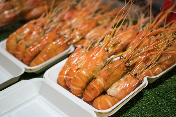 夜市上卖的大虾图片下载