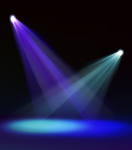 生动的舞台聚光灯下图片下载