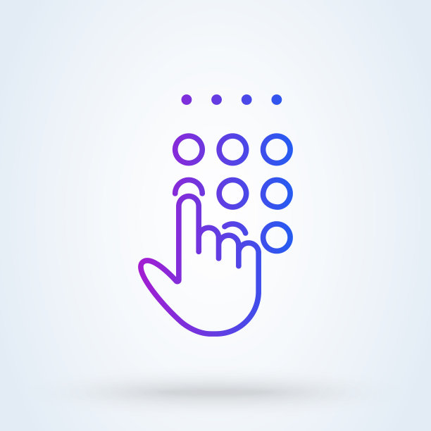 pin码标志线图标或标识。安全码的概念。手机锁定，密码和解锁矢量线性插图。图片下载