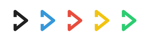 色箭头。矢量插图。指针集合。图片下载