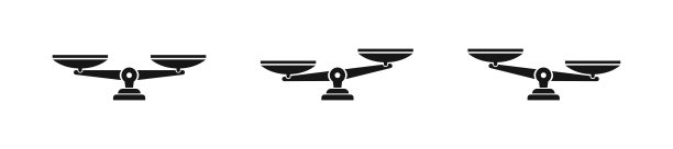 规模矢量图标。正义法律尺度符号收藏。图片下载