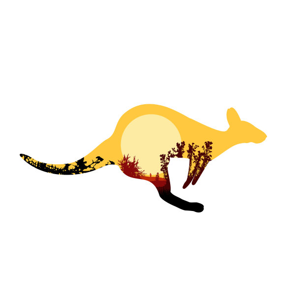 轮廓的袋鼠图片下载