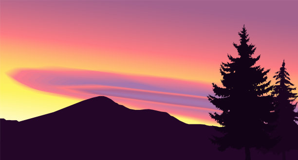 林地和山脉景观。图片下载