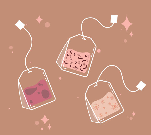 可爱的茶包矢量插图。图片下载