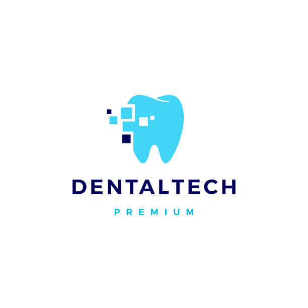 牙科像素技术标志图标图片下载