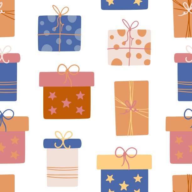 无缝模式与圣诞礼物图片下载