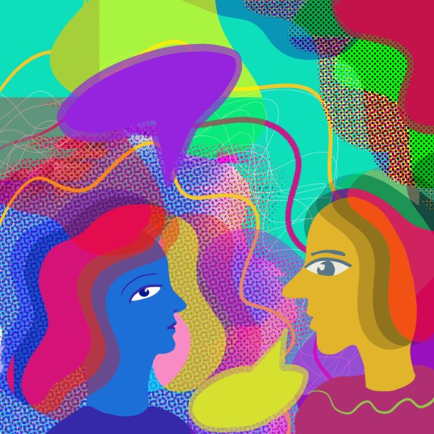 两个人之间的沟通。女人讲话图片下载