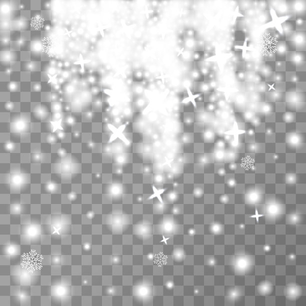 矢量落光隔离在透明。圣诞闪烁。落下闪烁的灯光效果。降雪。雪花,降雪。雪花向量。白色晶莹的雪尘。向量图片下载