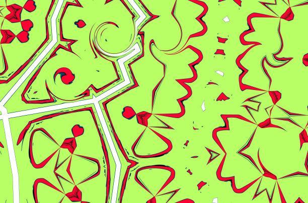 不对称的模式黄，黑，白线笔划刺在绿色的背景对角线上图片下载