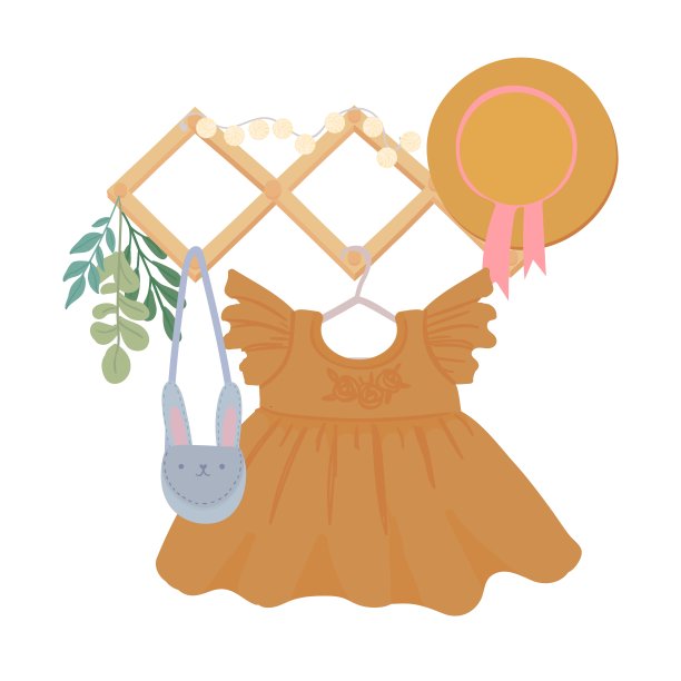 女孩衣服挂在衣架上图片下载