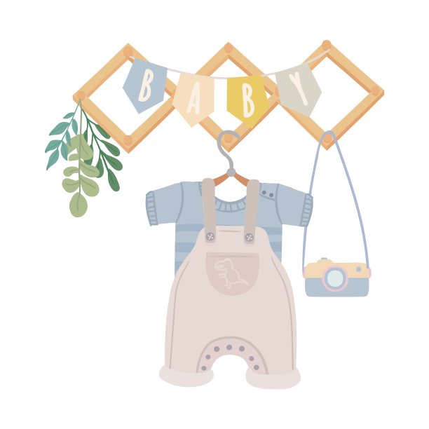 男孩连衣裤和t恤挂在衣架上图片下载