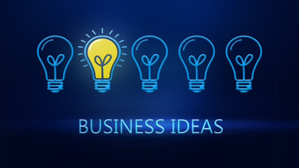 商业创意电灯泡和一个电灯泡创意灵感电灯泡图片下载