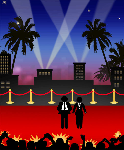 红毯狗仔队，3D插图空间的文字图片下载