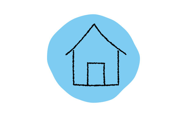 简单的主页图标，铅笔写作风格图片下载