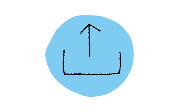 简单的上传图标，铅笔书写风格图片下载