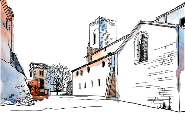 浪漫的普罗旺斯的老街图片下载