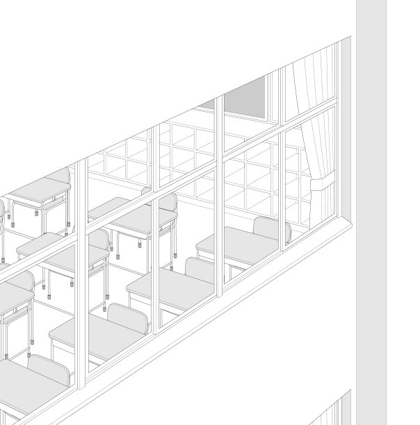 学校教室的窗户/单色背景材料的漫画书图片下载