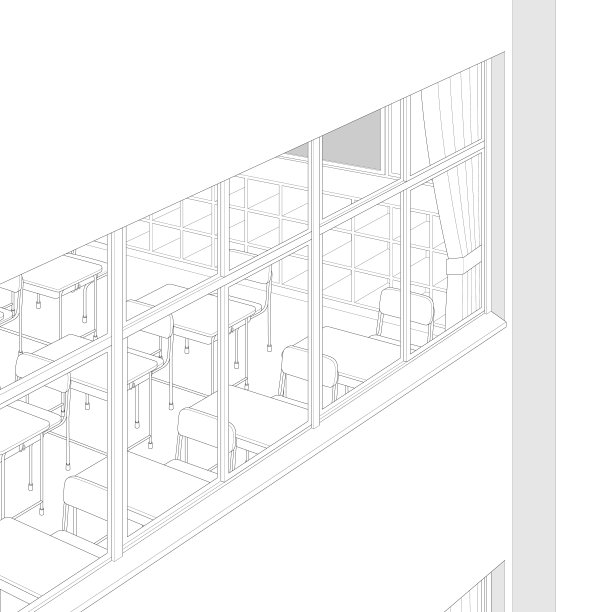 学校教室的窗户/单色背景材料的漫画书图片下载