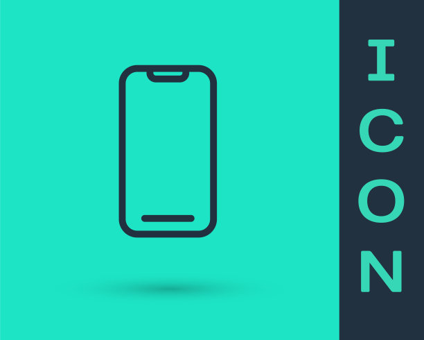 蓝色智能手机，手机图标孤立在白色背景。标志设计模板元素。向量图片下载