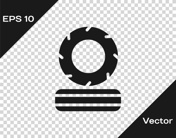 黑色躺燃烧轮胎图标孤立在透明的背景。向量图片下载