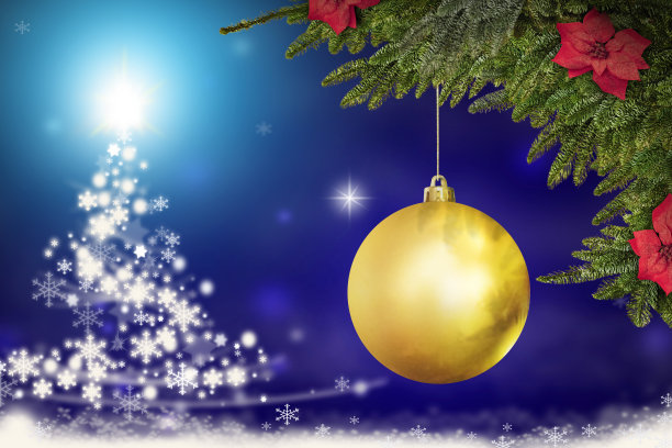 圣诞金球，季节十二月背景图片下载