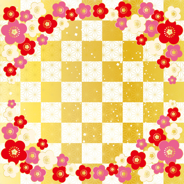 梅花背景，日本传统图案图片下载