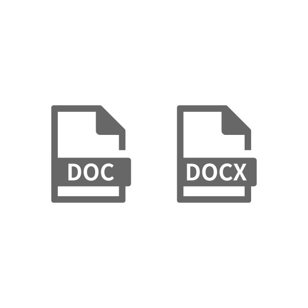 DOC和DOCX文件格式矢量图标图片下载