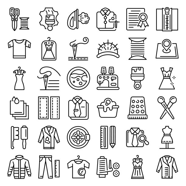 服装修复图标设置，轮廓风格图片下载