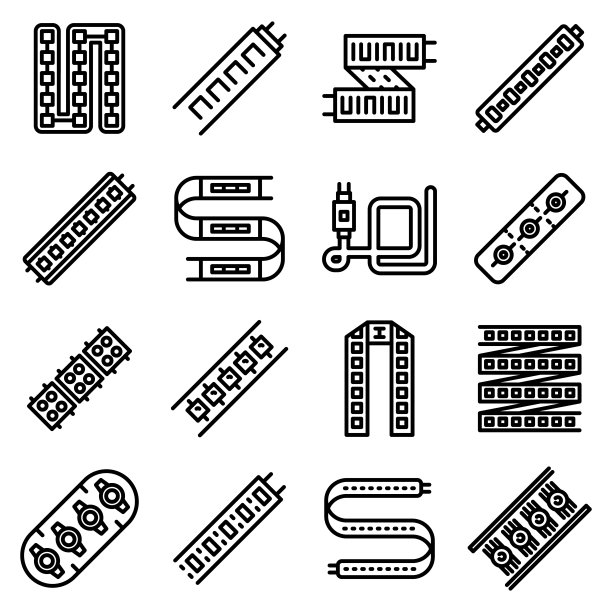 Led灯条图标设置，轮廓风格图片下载