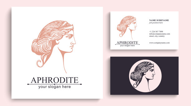 阿佛洛狄忒或金星。女人脸上的标志。美容或瑜伽沙龙的标志。风格和谐美。矢量图图片下载