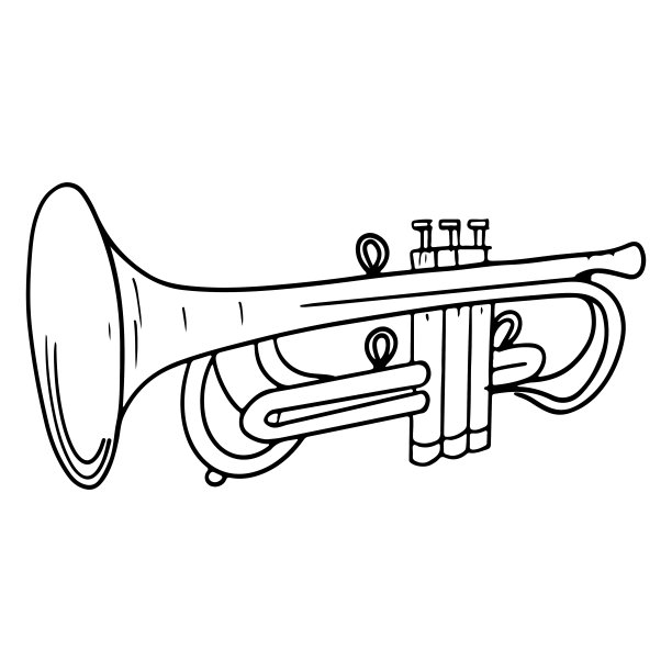手绘喇叭涂鸦孤立的白色背景。矢量插图。图片下载