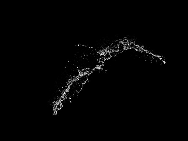 水飞溅在黑色背景上图片下载