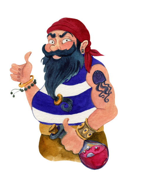 一个红瓶子的海盗图片下载