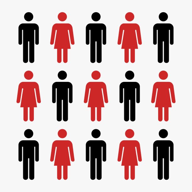 一组人物插画概念矢量，男女图标。图片下载