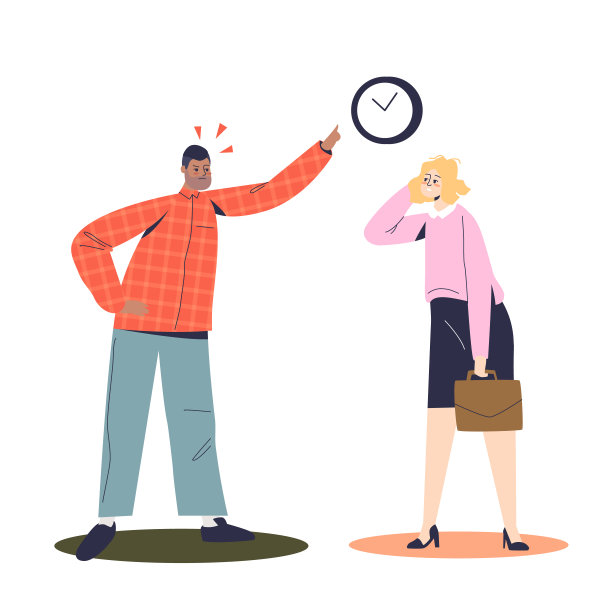 商人责骂女商人早上迟到。愤怒的老板对着女商人大喊大叫图片下载