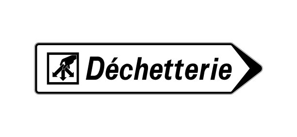垃圾回收中心的路标法语叫dechetterie图片下载